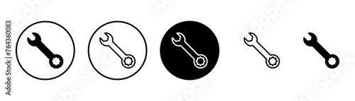 wrench icon vector isolated on white background. Wrench vector icon. Spanner symbol