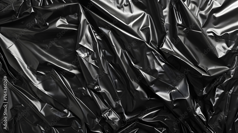 Black plastic bag texture. Abstract background and texture for design. Generative AI Black plastic bag texture. Abstract background and texture for design. Generative AI