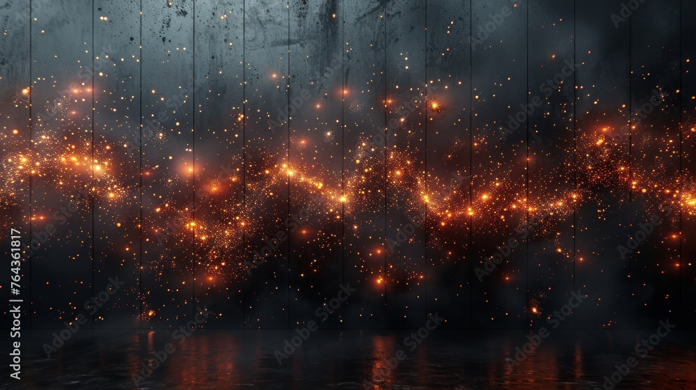 Fototapeta premium Magical sparks in dark room