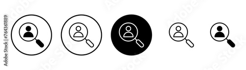 Hiring icon vector isolated on white background. Human resources concept. Recruitment. Search job vacancy icon. Hire. Find people icon