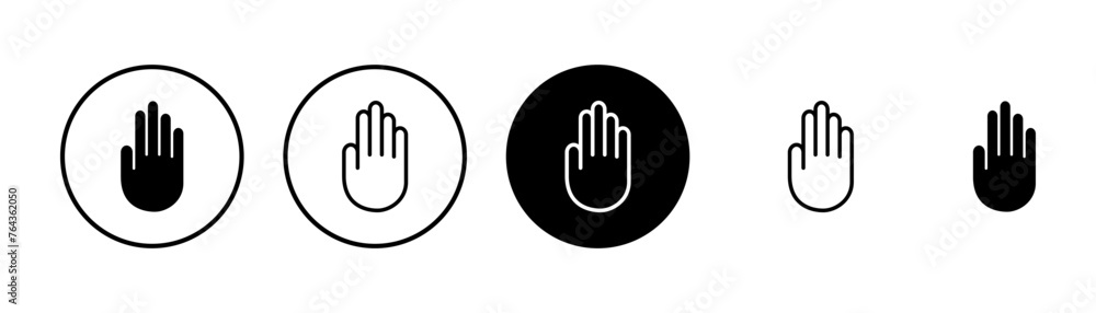Hand icon vector isolated on white background. Hand gesture. hand stop Hand icon vector isolated on white background. Hand gesture. hand stop