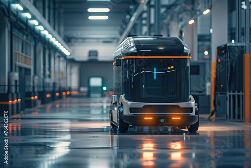 Driverless vehicles equipped with guidance systems for material handling and transportation within manufacturing facilities