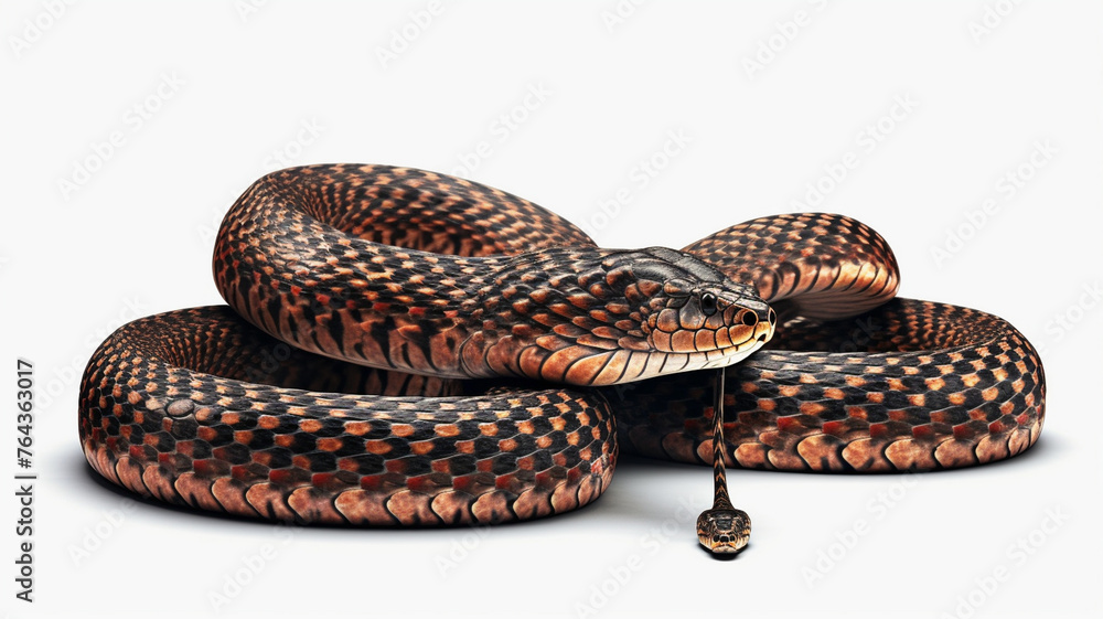 Fototapeta premium Snake on White Background