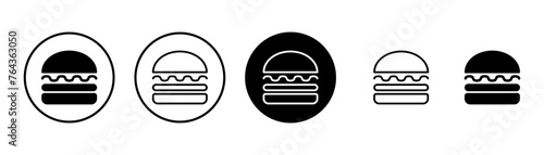 Hamburger icon vector isolated on white background. Burger and hamburger icon. Fast food vector icon