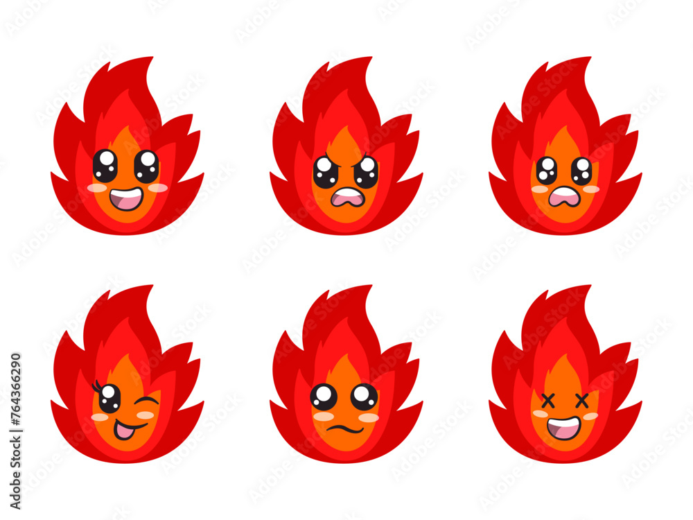 red color fire character expression smile laughing happy sad blink eye and cheerful gesture red color fire character expression smile laughing happy sad blink eye and cheerful gesture