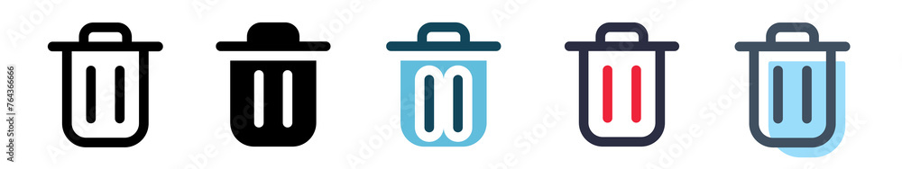 trash can vector.trash can icon set.vector with several different styles trash can vector.trash can icon set.vector with several different styles
