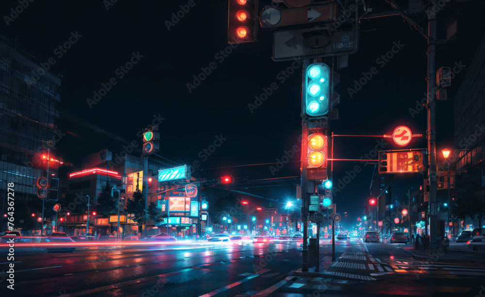 Obraz premium intersection at night