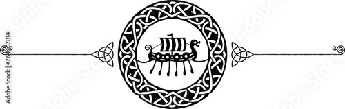 Elegant Celtic Symbols Header - Spiral, Triquetra, Knot Ring, Viking Ship