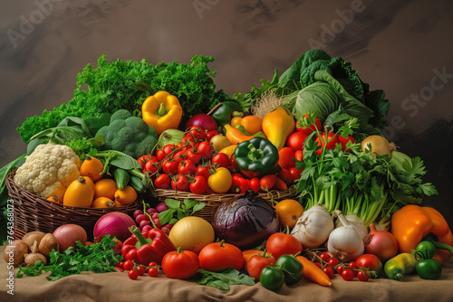 Bountiful Harvest  A Colorful Array of Fresh Vegetables