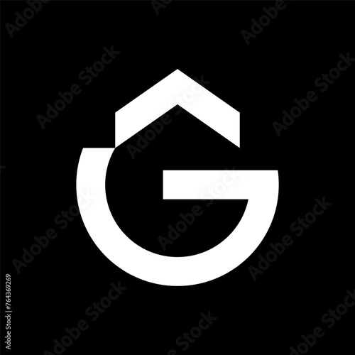 Letter G roof house logo design