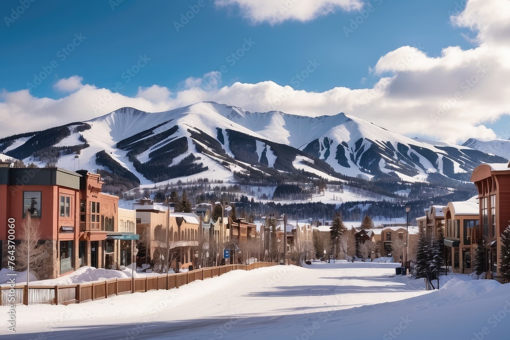 ski resort in the mountains