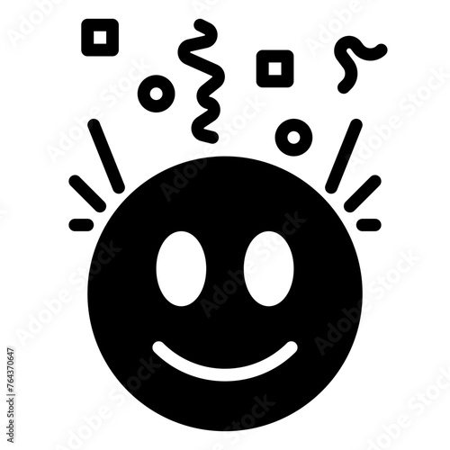 Happy icon, glyph icon style