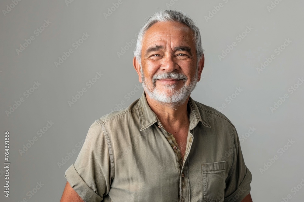 A man with a big smile on his face is wearing a green shirt A man with a big smile on his face is wearing a green shirt