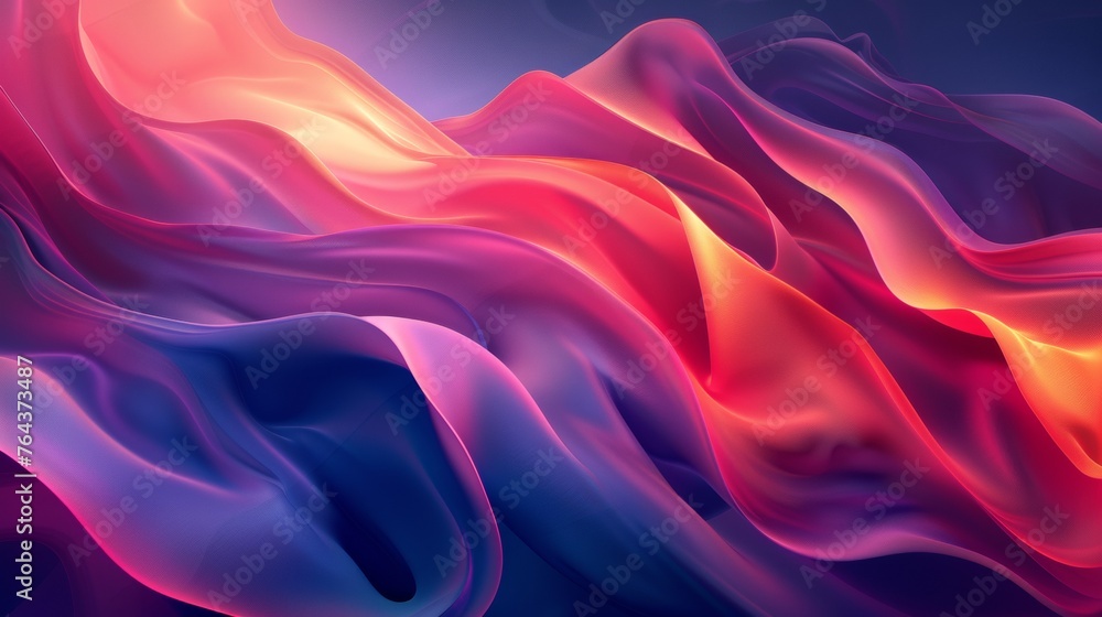 Obraz premium A close up of a colorful abstract painting with waves, AI