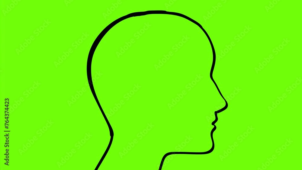 2D Animation motion graphics showing a drawing of human side view with jigsaw puzzle pieces falling in a depressed state of mind mental health concept on white screen in 4k ultra-high-definition. 2D Animation motion graphics showing a drawing of human side view with jigsaw puzzle pieces falling in a depressed state of mind mental health concept on white screen in 4k ultra-high-definition.