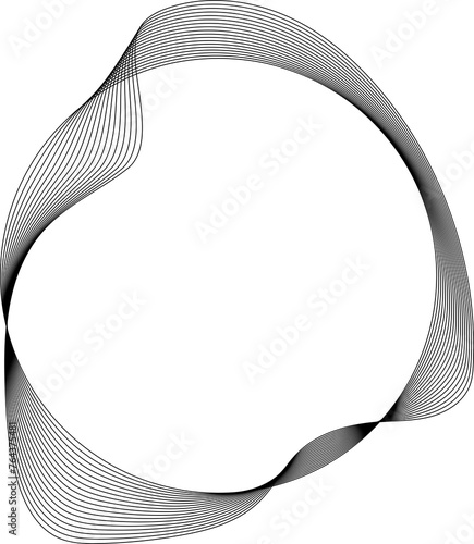 Dynamic lines circle shape. Concept digital, technology, modern