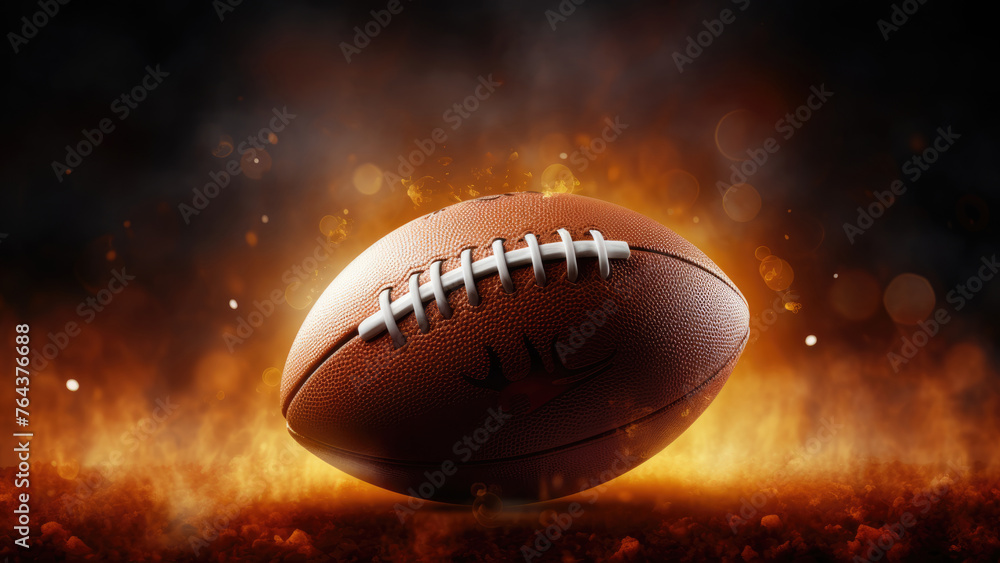 End Zone Excitement: Dynamic Image of American Football in Play End Zone Excitement: Dynamic Image of American Football in Play