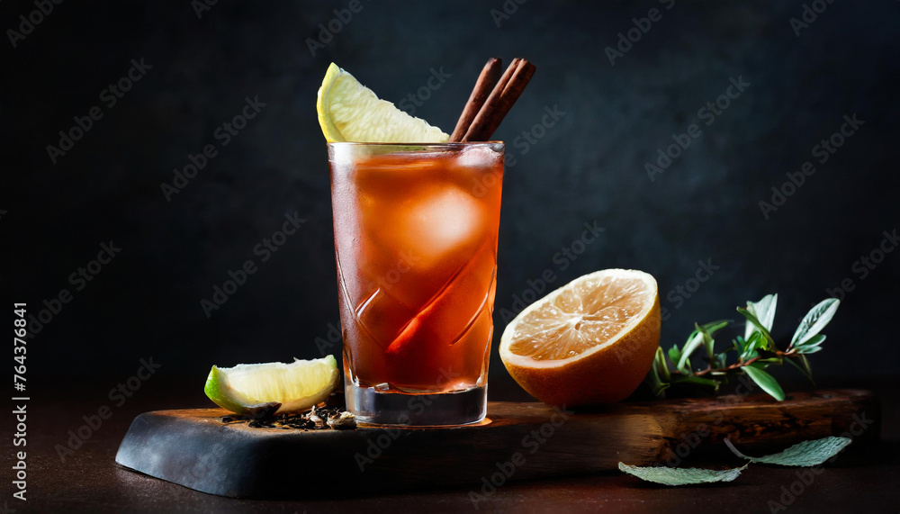 Fototapeta premium texas tea drink on dark background