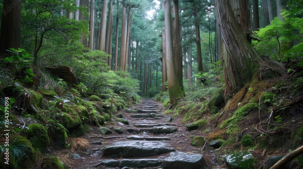 A scenic trail winding through majestic mountains, inviting adventurers. Ai Generated A scenic trail winding through majestic mountains, inviting adventurers. Ai Generated