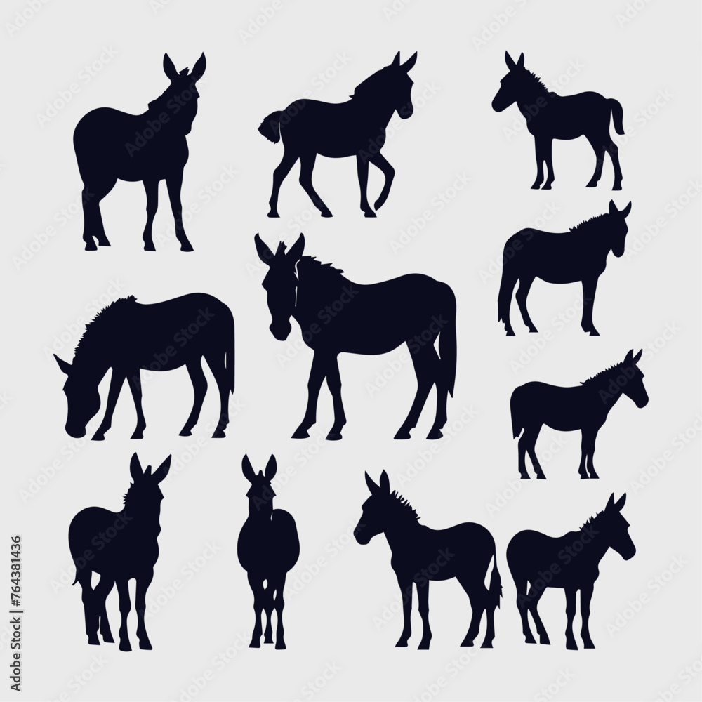 donkey silhouette collection