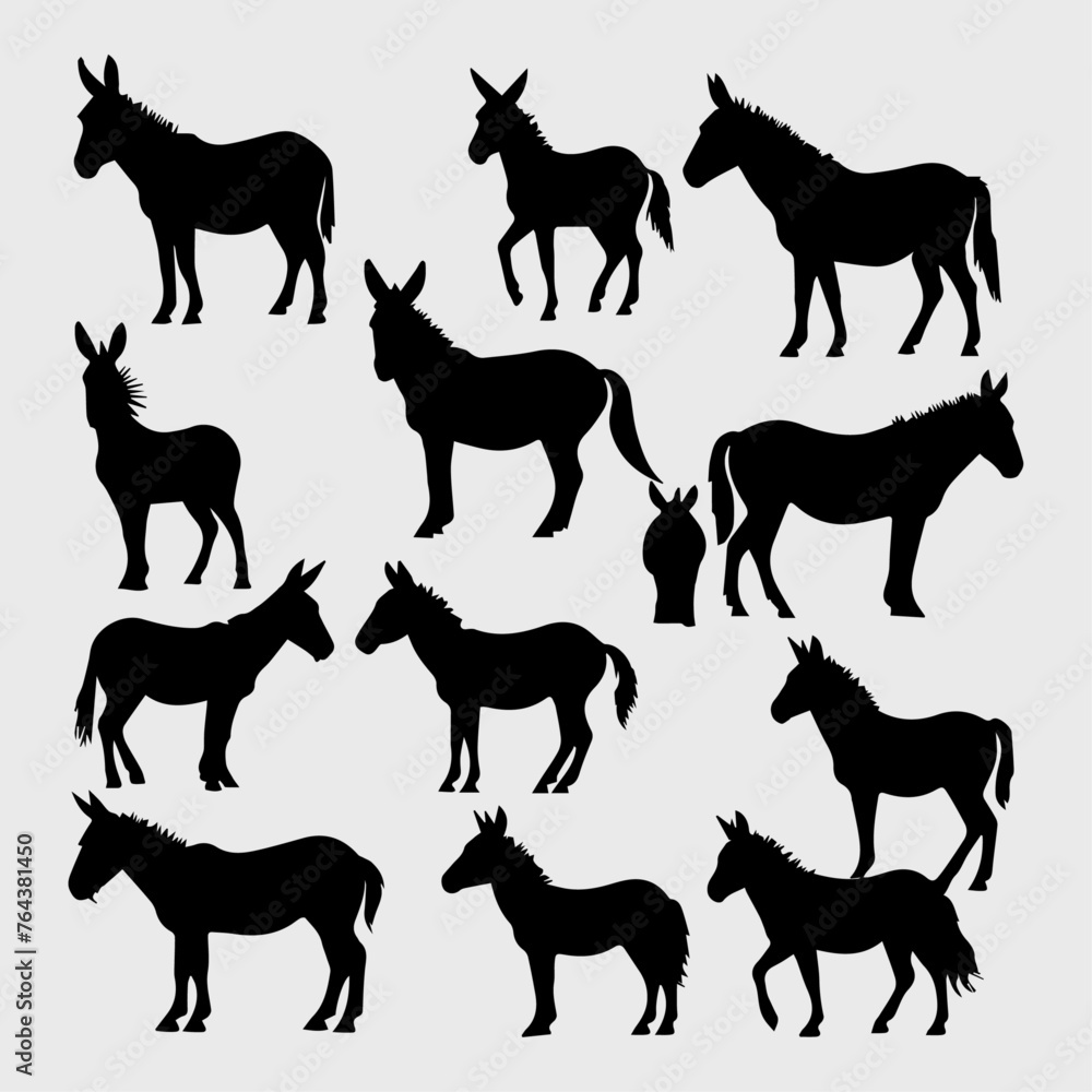donkey silhouette collection