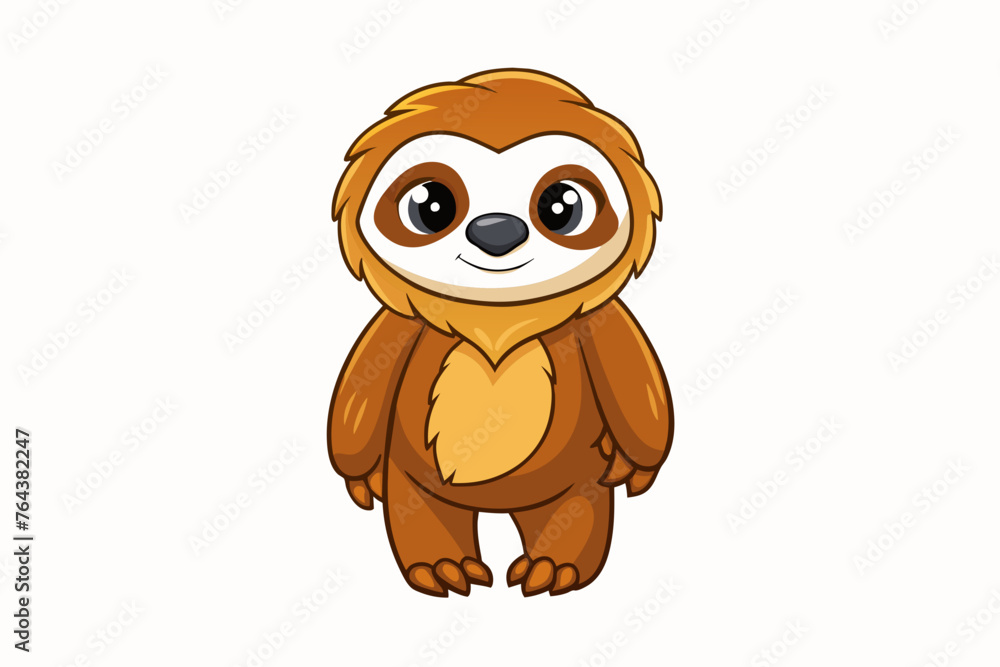 cute cartoon sloth vector illustration