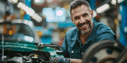 Skilled mechanics in modern auto shop diagnose and repair car for peak performance. Concept Auto Repair, Mechanic Skills, Vehicle Diagnostics, Car Maintenance, Peak Performance