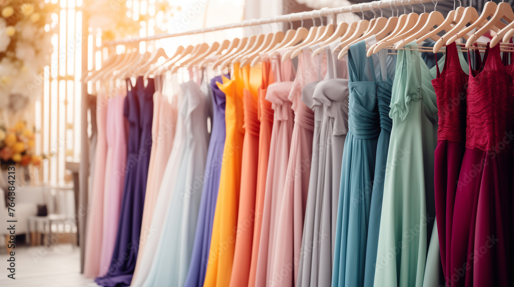 colorful clothes on hangers