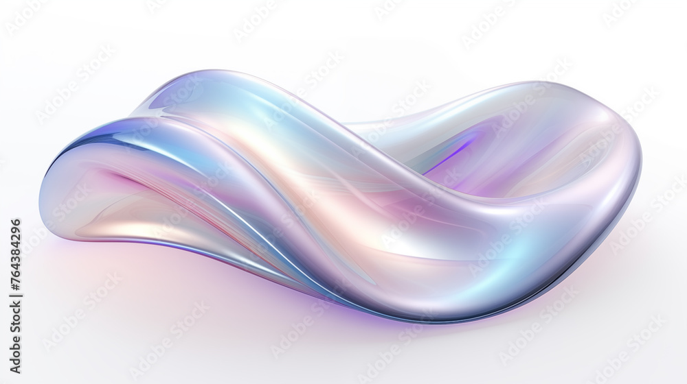 Abstract rendered iridescent 3d shape 3d white background Abstract rendered iridescent 3d shape 3d white background