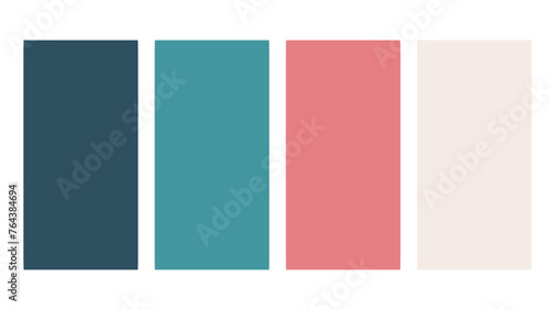 Blue, pink, white color palette. Set of bright color palette combination in rgb hex. Color palette for ui ux design. Abstract vector illustration for your graphic design, banner, poster, landing page