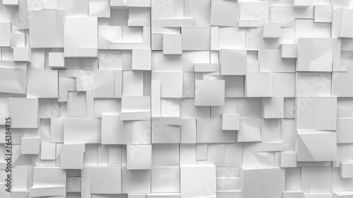 Abstract geometric pattern of extruded white squares on a bright surface, ideal for modern backgrounds © lemoncraft
