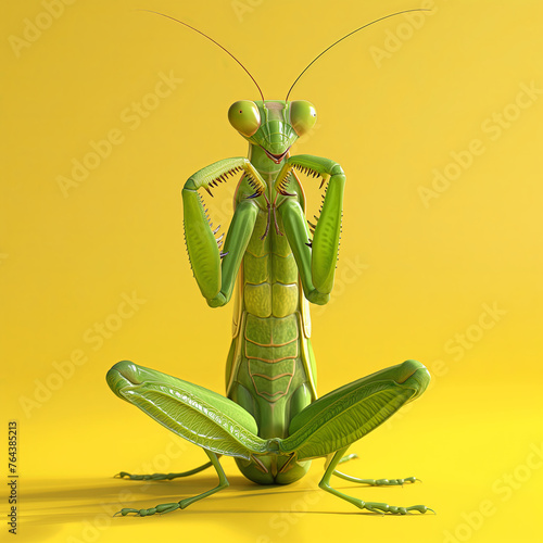 Majestic Praying Mantis on a Sunny Day - A Study in Insect Elegance and Detail © zakiroff