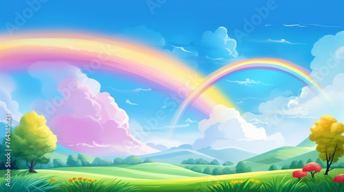 rainbow over grass