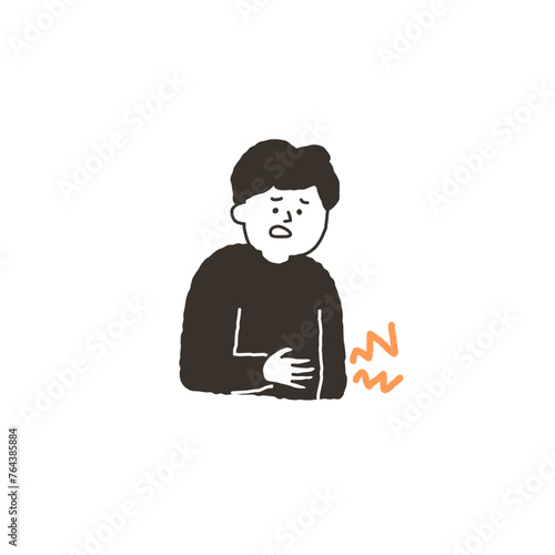 おなかが痛い男性