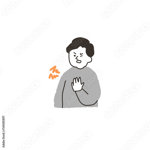 胸のあたりの不調がある男性