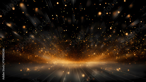 Abstract background with golden glitter on dark background © jiejie