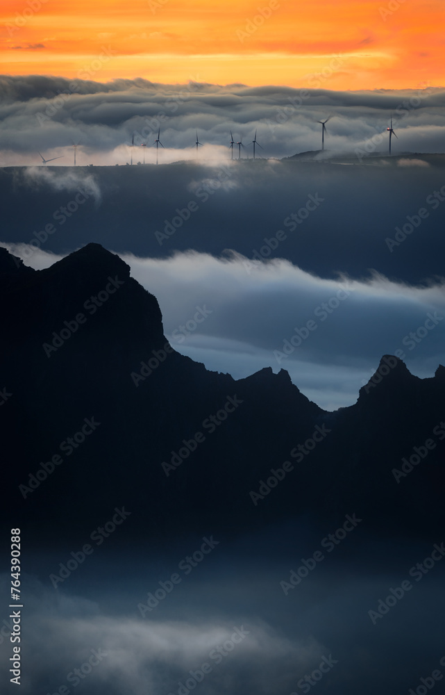 sunrise over mountains in Madeira