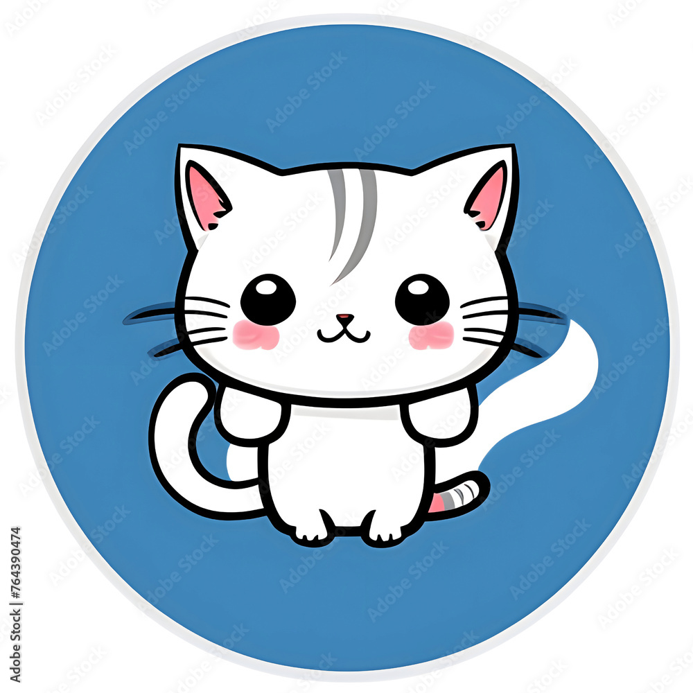 Obraz premium Chibbi Cute Cat. Perpect for t-shirt design or sticker. generative AI. V