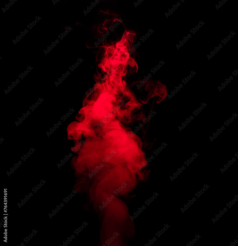 Abstract background of chaotically mixing puffs of red smoke on a dark background Abstract background of chaotically mixing puffs of red smoke on a dark background