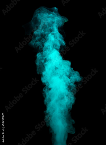 Chaotic mixing smoke creates abstract patterns on a black background