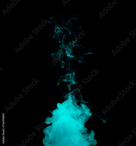 Chaotic mixing smoke creates abstract patterns on a black background