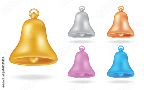 3d notification realistic Bell Icon label Design Social Media element Vector