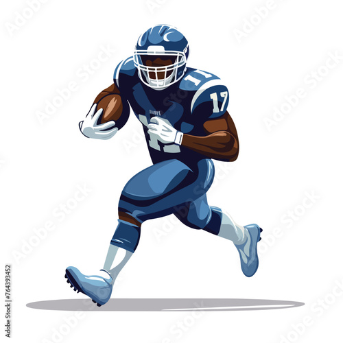Blue jersey player american football flat vector il