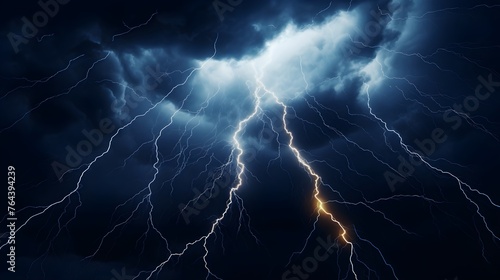 A close-up of lightning illuminating the night sky. © Visual Aurora