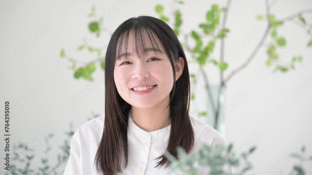 Young Asian (Japanese) woman concerned about skin care Beauty Beauty Beauty Beauty Image Slow video with frontal camera view Young Asian (Japanese) woman concerned about skin care Beauty Beauty Beauty Beauty Image Slow video with frontal camera view