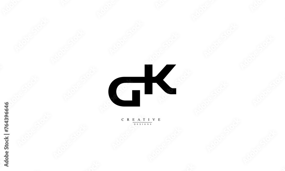 Obraz premium Alphabet letters Initials Monogram logo GK KG G K