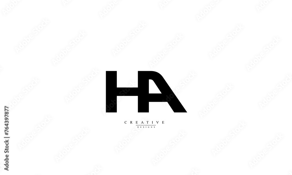 Obraz premium Alphabet letters Initials Monogram logo HA AH H A