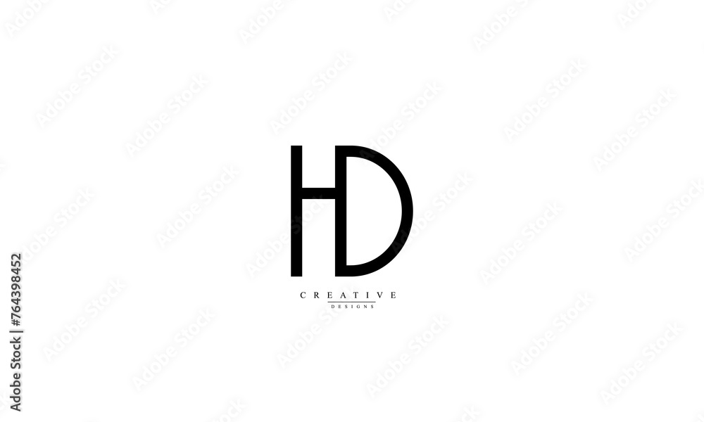 Obraz premium Alphabet letters Initials Monogram logo HD DH H D