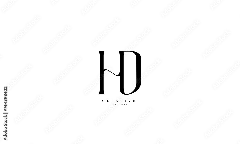 Obraz premium Alphabet letters Initials Monogram logo HD H D