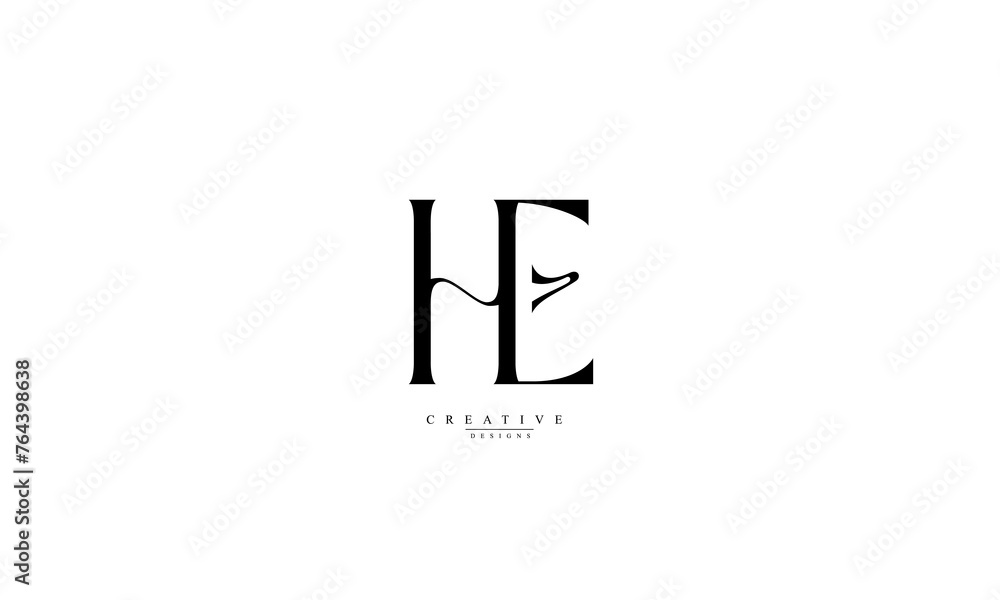 Alphabet letters Initials Monogram logo HE EH H E Alphabet letters Initials Monogram logo HE EH H E